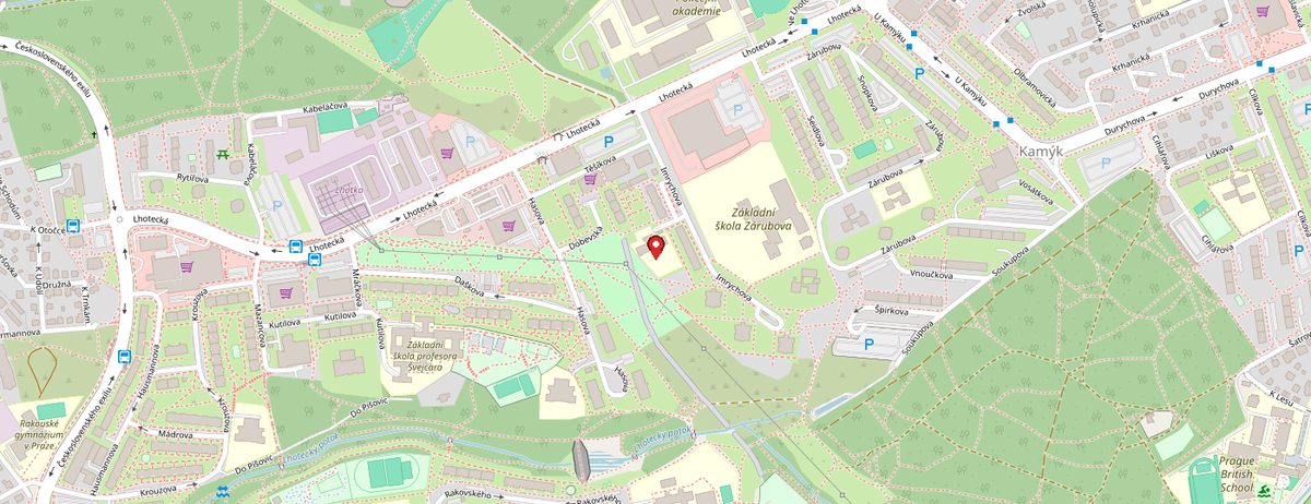 Mapa: Mateřská škola Pohádka, Praha 12 (Kamýk)